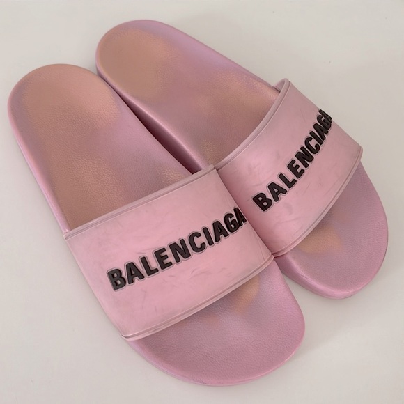 🌸Balienciaga Light Pink Rubber Pool Slide Size 40 (US Women’s 10)🌸 - Picture 9 of 14